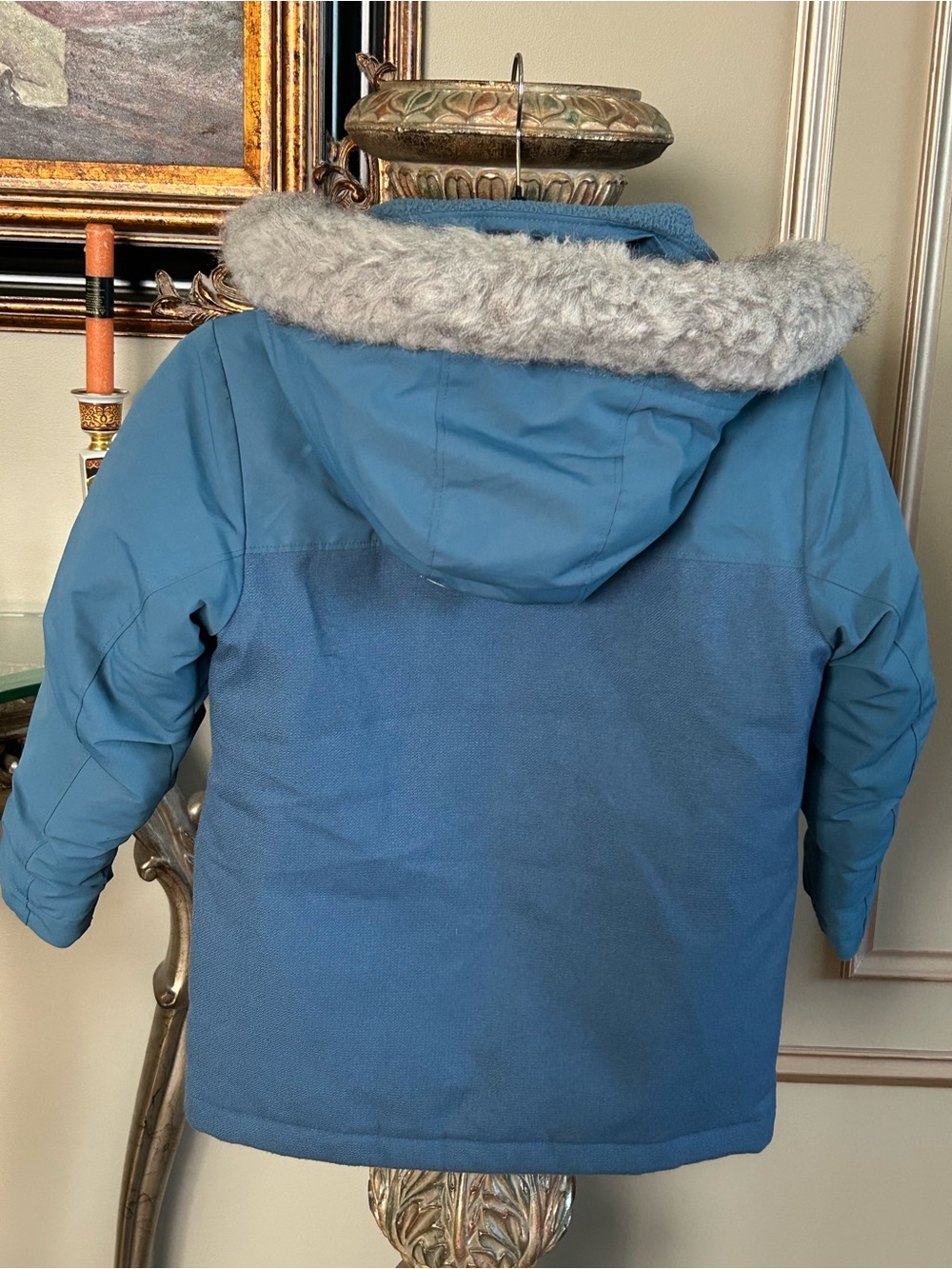 Columbia Boys Boundary Bay Down Parka Omni-Heat Blue Faux Fur Size XS 6/7 - Picture 5 of 10
